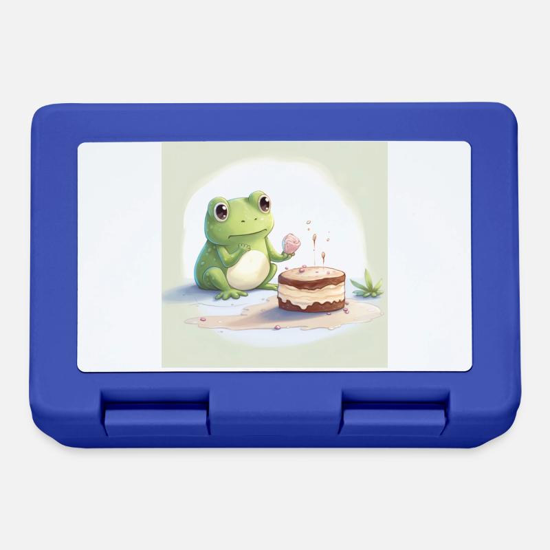 frog eats cake - Brotdose - Royalblau