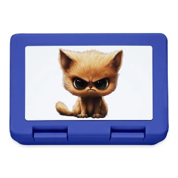 Drôle en colère chat lundi pas maintenant - Boîte à goûter - bleu royal - Devant