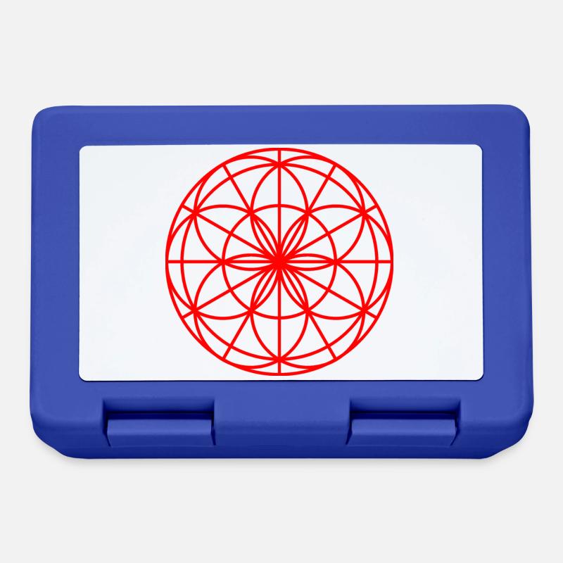 Mandala rouge clair - Boîte à goûter - bleu royal