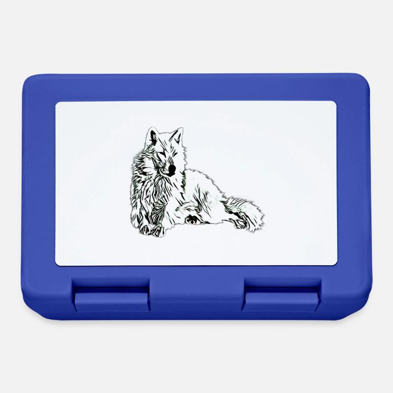 Loup - Boîte à goûter - bleu royal