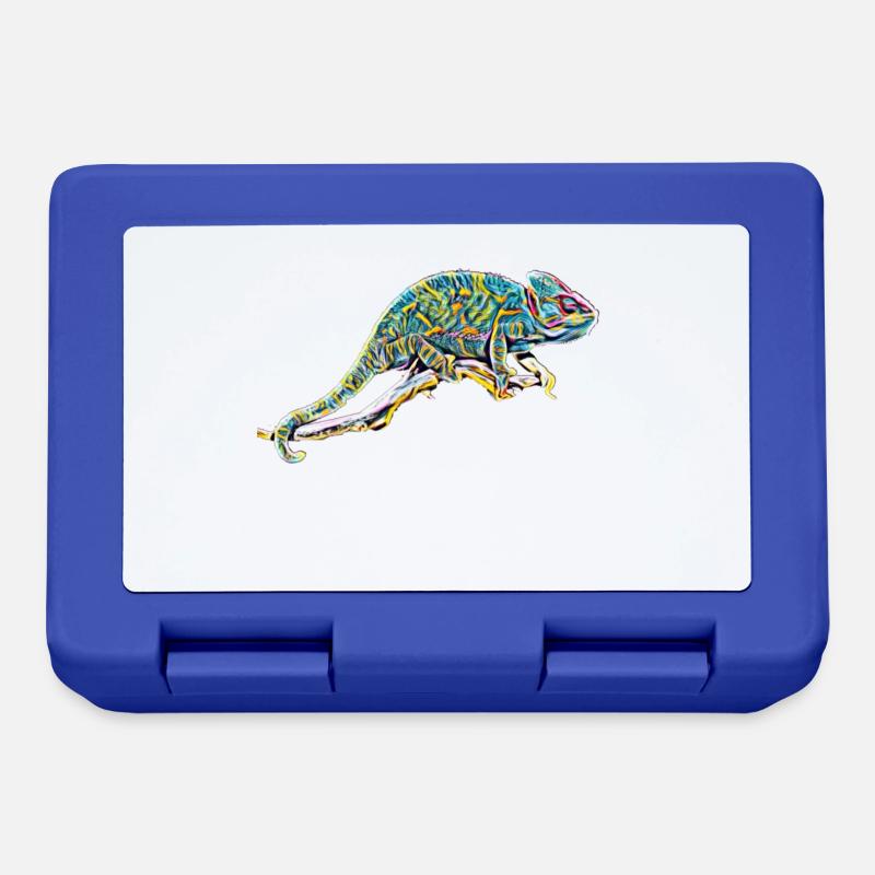 caméléon - Boîte à goûter - bleu royal