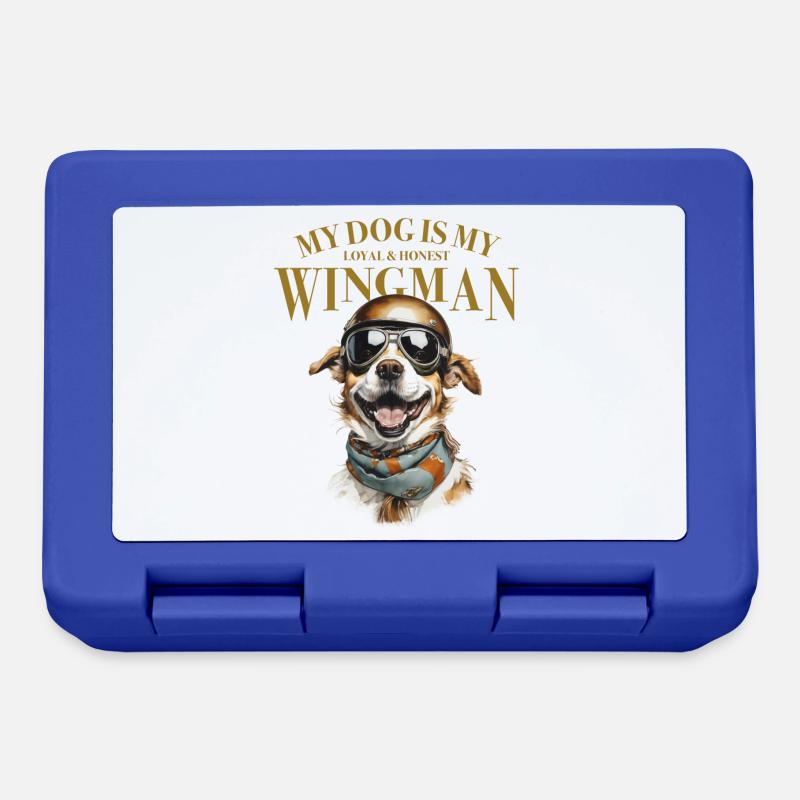 Mon chien est mon ailier - Boîte à goûter - bleu royal