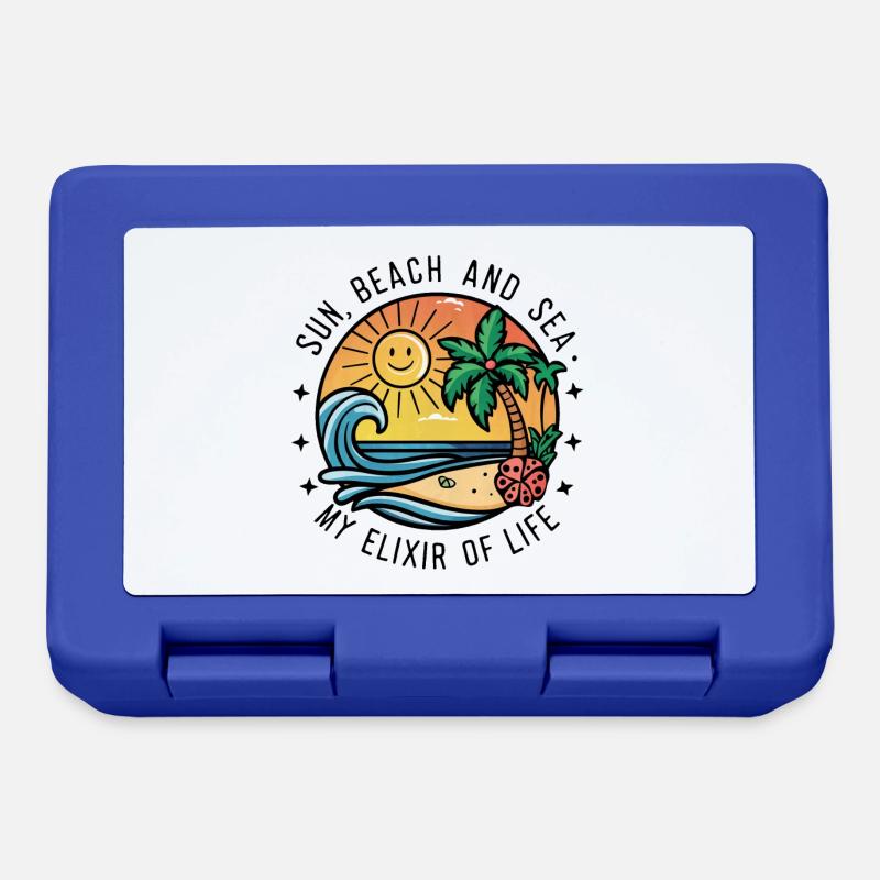 Le soleil, la plage et la mer - mon élixir de vie - Boîte à goûter - bleu royal