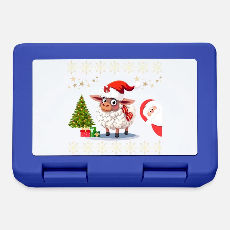 Mouton Festif de Noël - Pulls et Habits Mignons - Boîte à goûter - bleu royal
