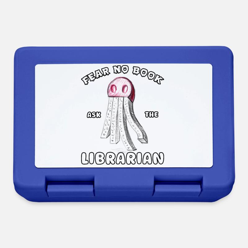 Fear No Book Ask The Librarian - Lunchbox - royal blue