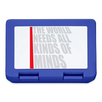 The World Needs All Kinds Of Minds Inspirierend - Brotdose - Royalblau - Vorne