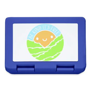 Be Kind It's Free Freundlichkeit Statement Spruch - Brotdose - Royalblau - Vorne
