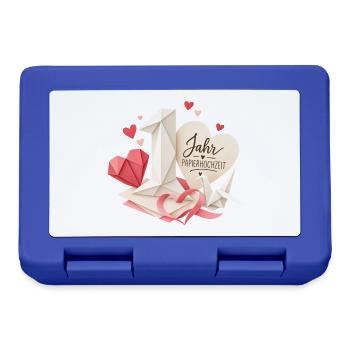 1.Hochzeitstag Papierhochzeit - Brotdose - Royalblau - Vorne