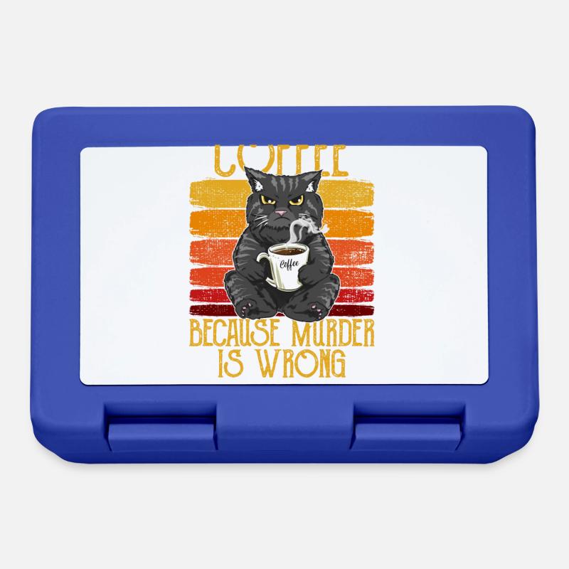 Coffee because Murder is wrong Kaffee Katze retro - Brotdose - Royalblau
