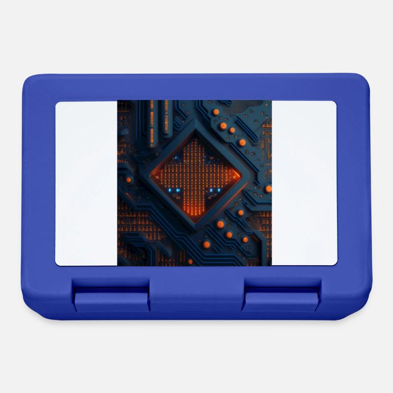 Computer pattern, patterned, abstrackt, nerd, Si-Fi - Lunchbox - royal blue