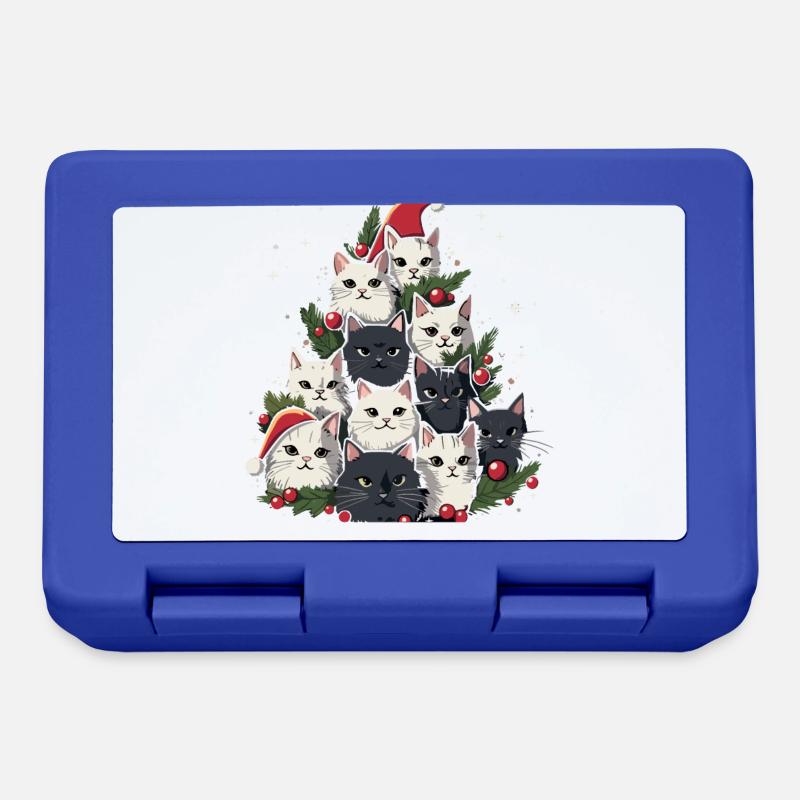 Weihnachtsbaum Katzen Cat Tree Kätzchen Geschenk - Brotdose - Royalblau
