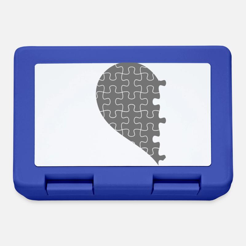 Couples assortis demi coeur Saint Valentin gris 2 - Boîte à goûter - bleu royal