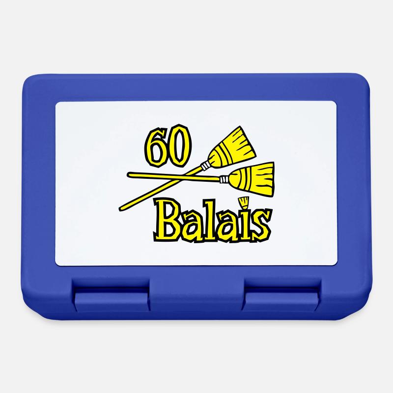 60 balais ans - Boîte à goûter - bleu royal