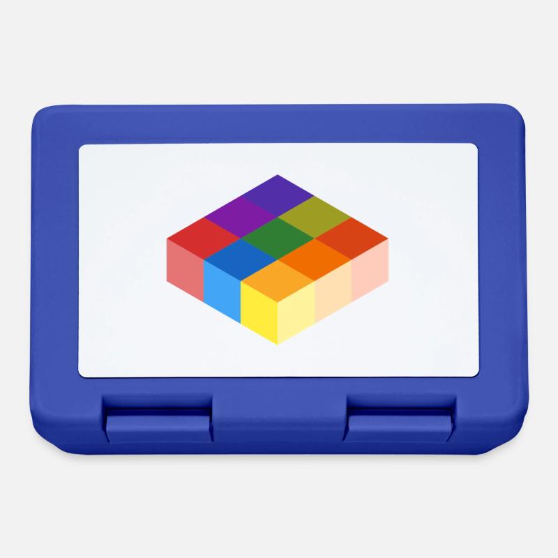 Cube Grid - Lunchbox - royal blue