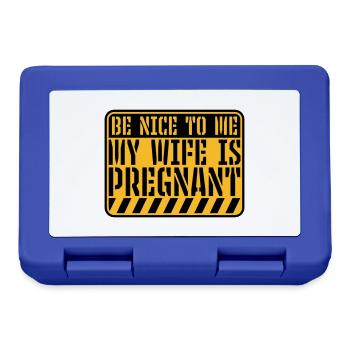 ma femme est enceinte - Boîte à goûter - bleu royal - Devant
