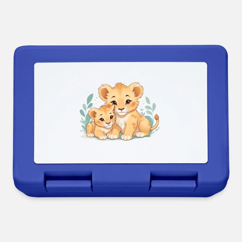 Câlins de lionceaux - Boîte à goûter - bleu royal