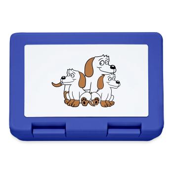Three Dogs Family Child Mother Father Dad Mom Sweet - Lunchbox - royal blue - Front