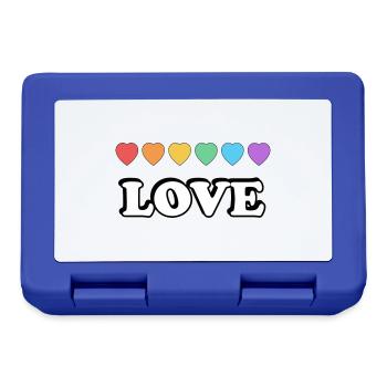Love Rainbow Hearts - Lunchbox - royal blue - Front