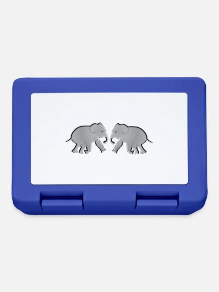 zwei elefante tiere tier - Brotdose - Royalblau