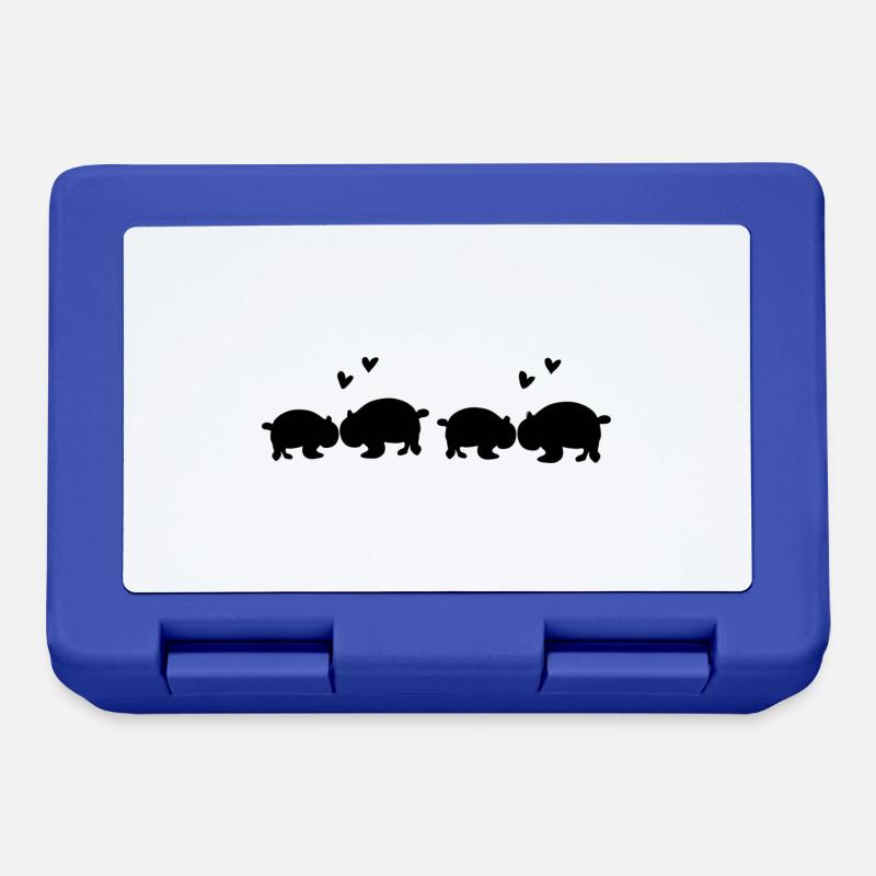Panda Pattern Animal Love Animals Line - Lunchbox - royal blue