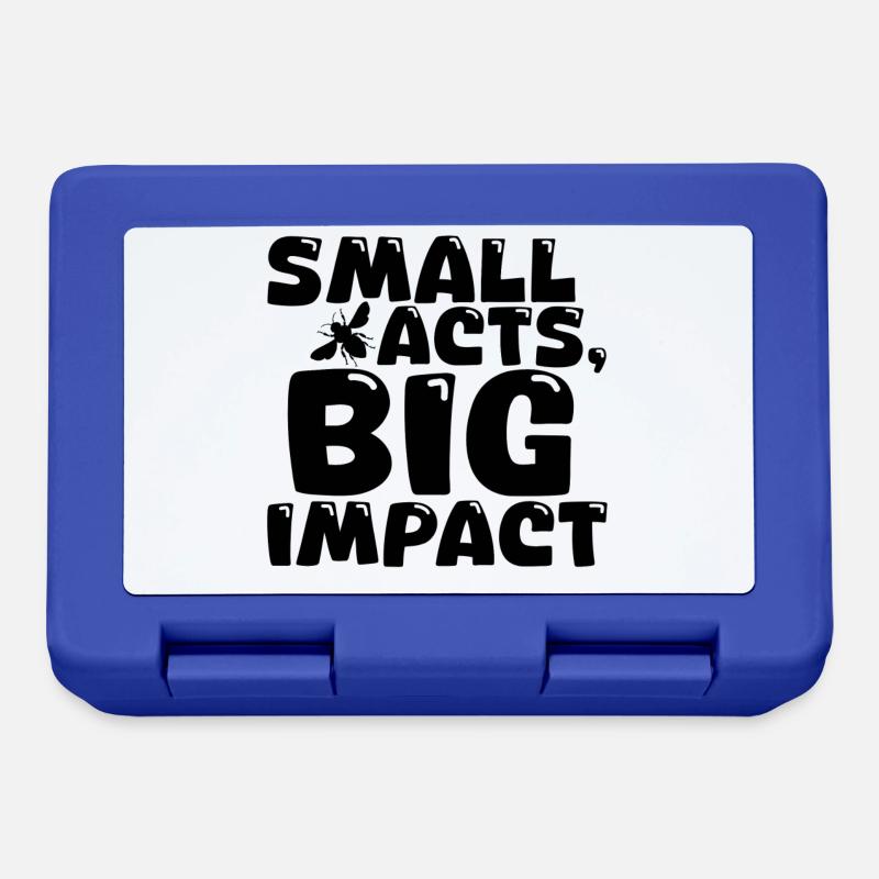 Quote - Small Acts Big Impact - Bee - Lunchbox - royal blue