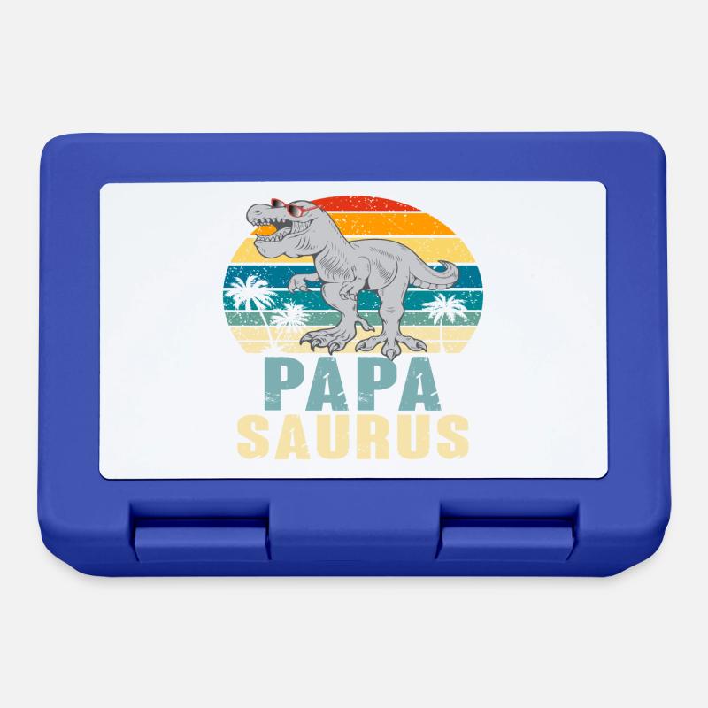 Papasaurus Father's Day Dinosaur T-Rex Gift Idea - Lunchbox - royal blue