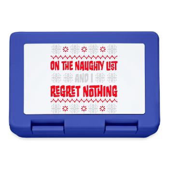 On the naughty list and regret nothing XMas Spruch - Lunchbox - royal blue - Front