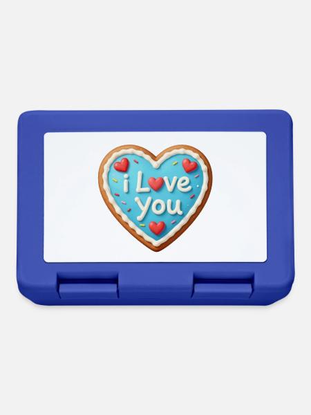 Lebkuchen Herz Geschenkidee für Freundin - Brotdose - Royalblau