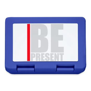 Be present at the moment here and now Quote Text - Lunchbox - royal blue - Front