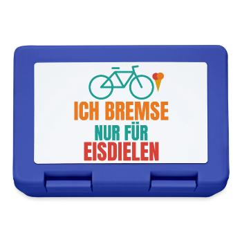Ich bremse nur für Eisdielen – Fahrrad Spruch - Brotdose - Royalblau - Vorne