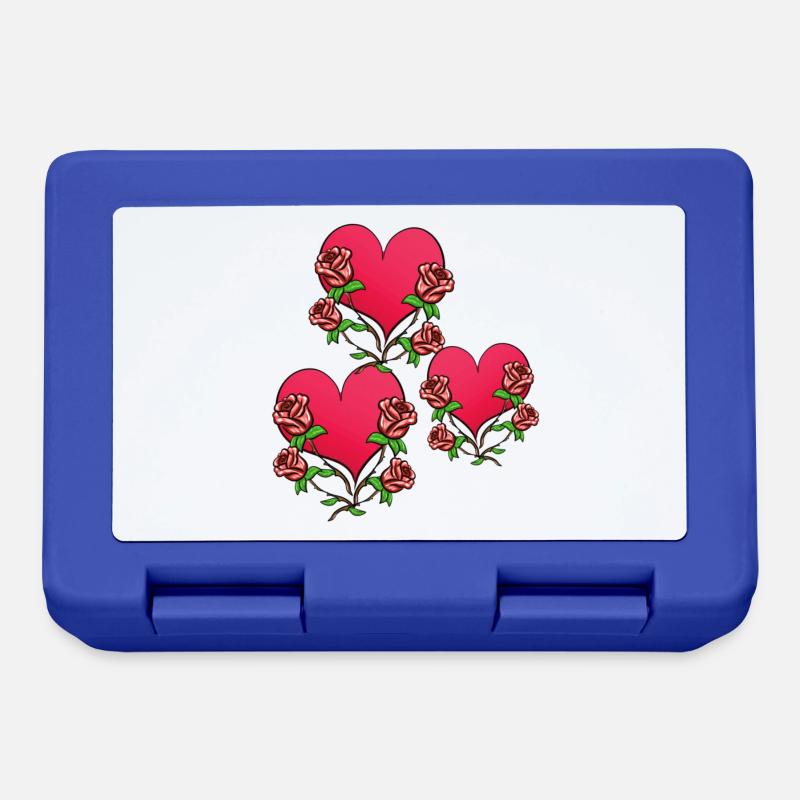 Trois cœurs Symbole de forme de cœur de fleur - Boîte à goûter - bleu royal