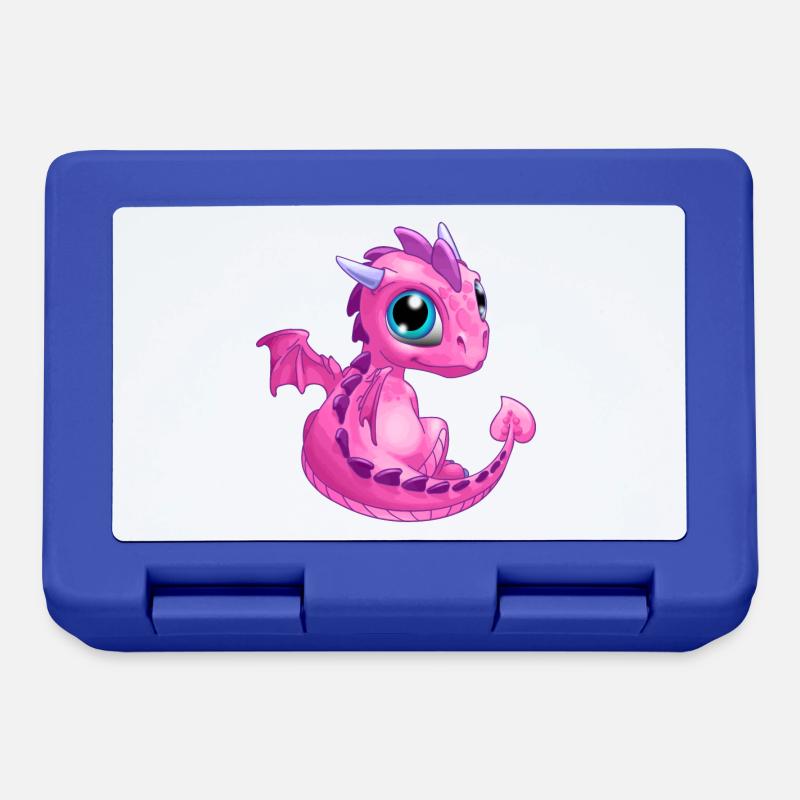 Bébé Dragon Rose | Mignon bébé dragon rose - Boîte à goûter - bleu royal