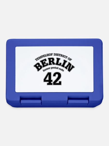 Berlin 42 schwarzer Druck - Brotdose - Royalblau