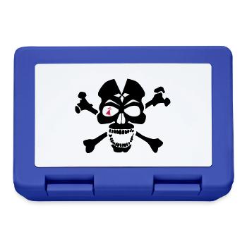 skull skull bone ermine eye - Lunchbox - royal blue - Front