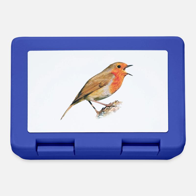 Rouge-gorge oiseau Robin - Boîte à goûter - bleu royal