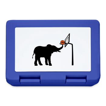 Basketball-playing elephant silhouette - Lunchbox - royal blue - Front