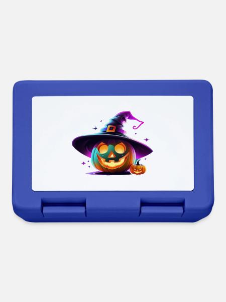 Halloween - Kürbis Neon Hexenhut - Brotdose - Royalblau