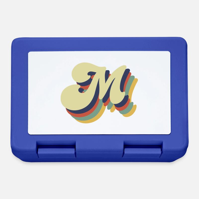 Retro M Letter - Lunchbox - royal blue
