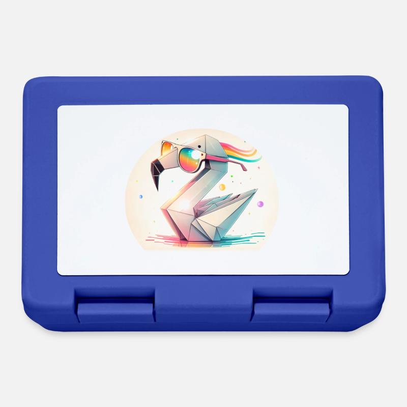 flamingo origami - Boîte à goûter - bleu royal