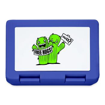 Free Hugs Kaktus Umarmung Gesicht Traurig Schild - Brotdose - Royalblau - Vorne