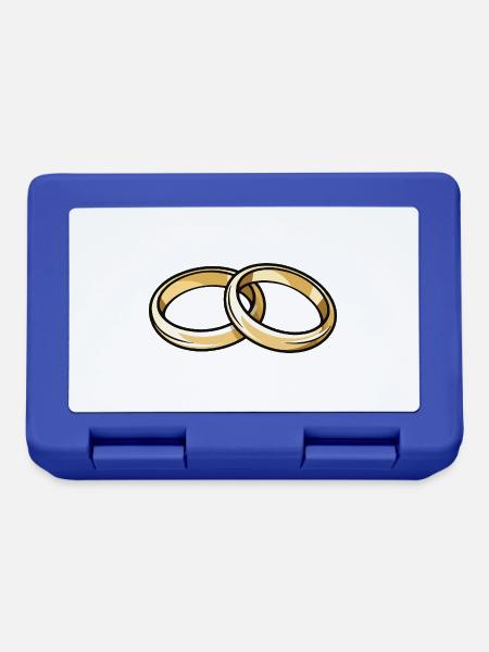 Eheringe Hochzeit - Brotdose - Royalblau
