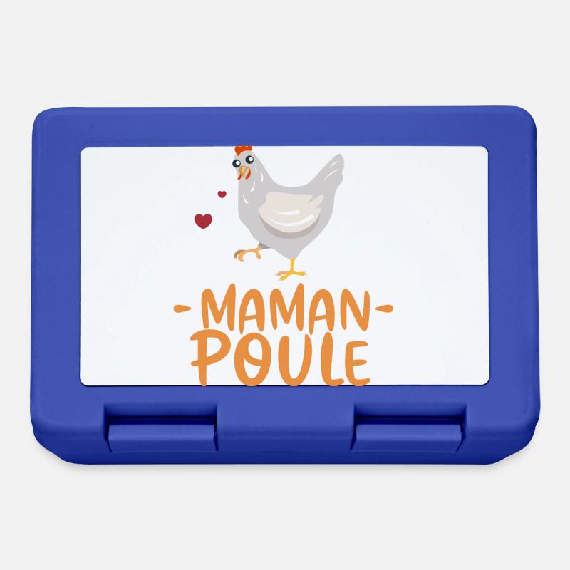 Maman poule - Boîte à goûter - bleu royal
