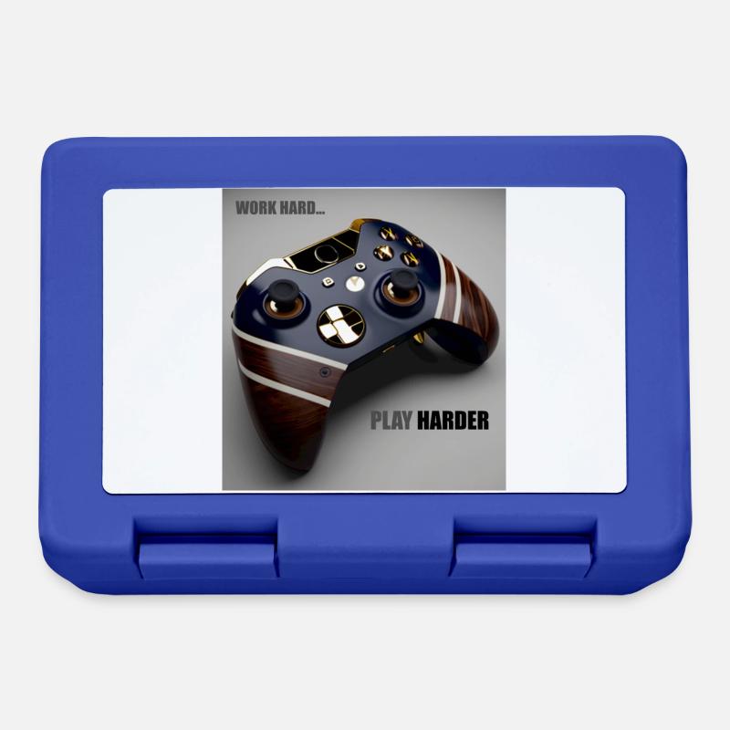 Game Controller Work Hard Geschenk - Brotdose - Royalblau