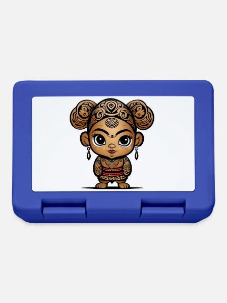 Süßes Maori Mädchen - Brotdose - Royalblau