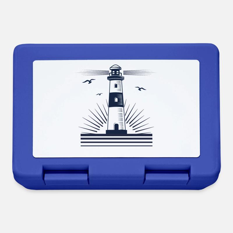 Leuchtturm mit Möwen - Brotdose - Royalblau