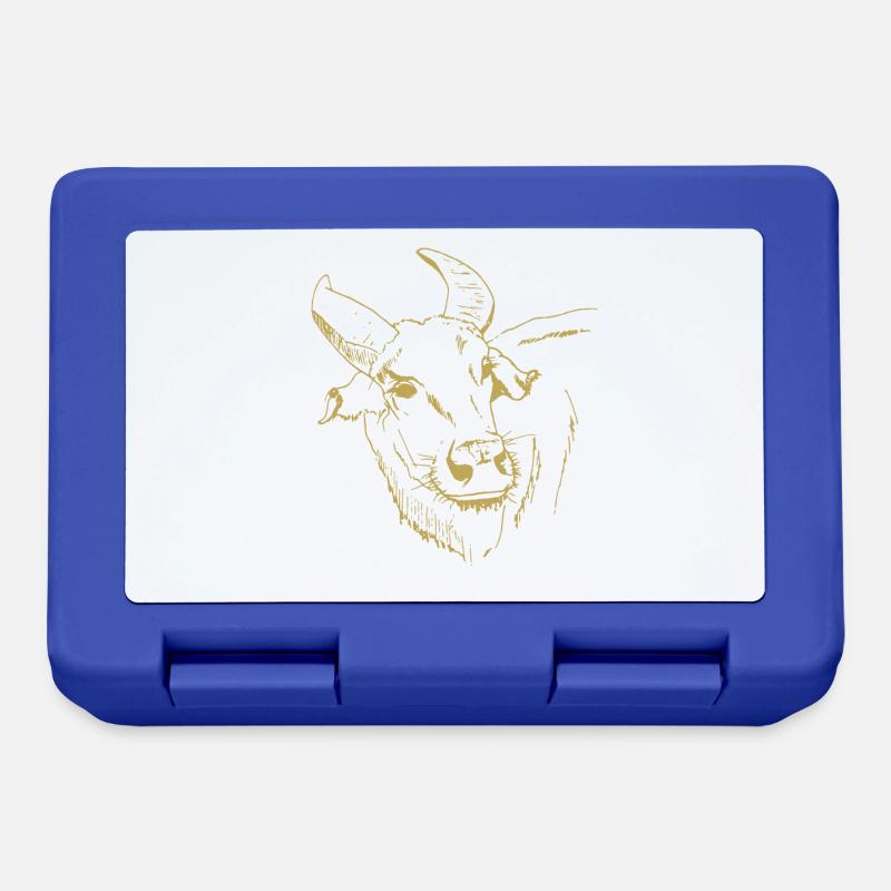 Illustrated designs with ox - Lunchbox - royal blue