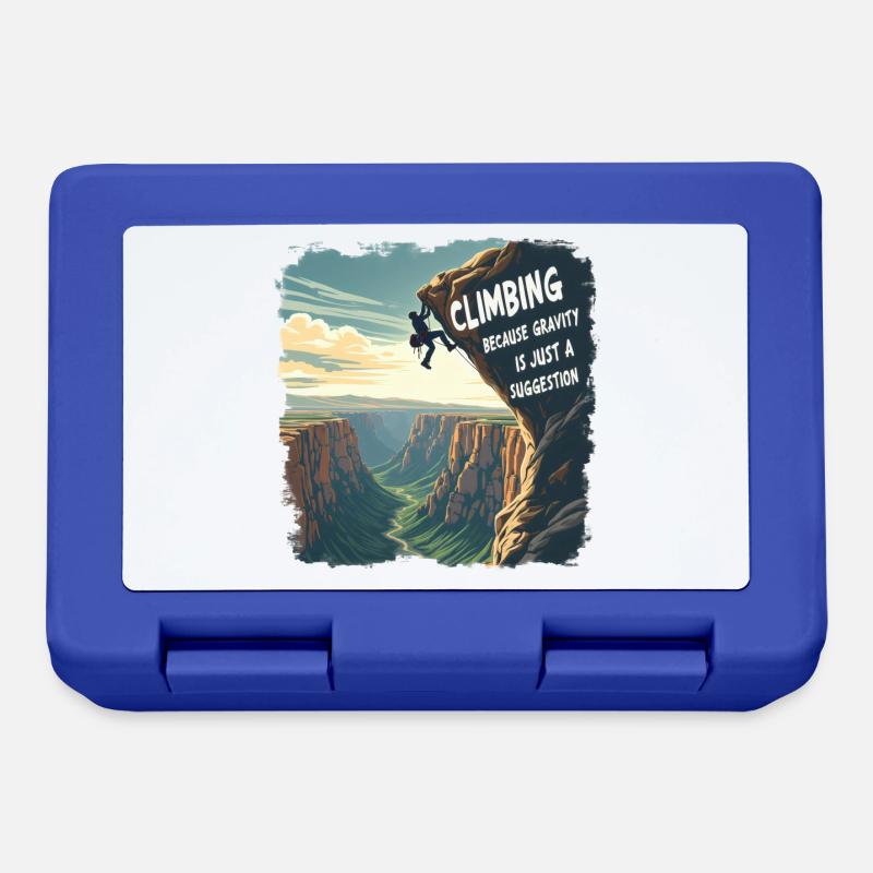 Climbing - Because Gravity Is Just a Suggestion - Lunchbox - royal blue