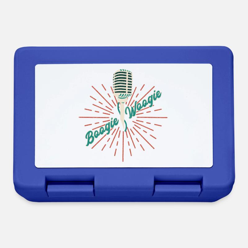 Boogie Woogie Vintage Mikrofon Geschenk - Brotdose - Royalblau