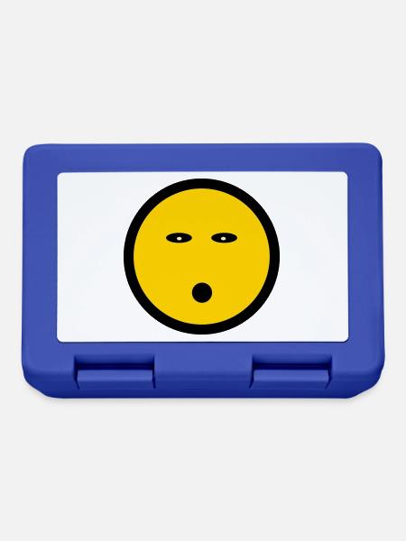 Energieloses Emoticon - Bildsymbol - Strichgesicht - Brotdose - Royalblau