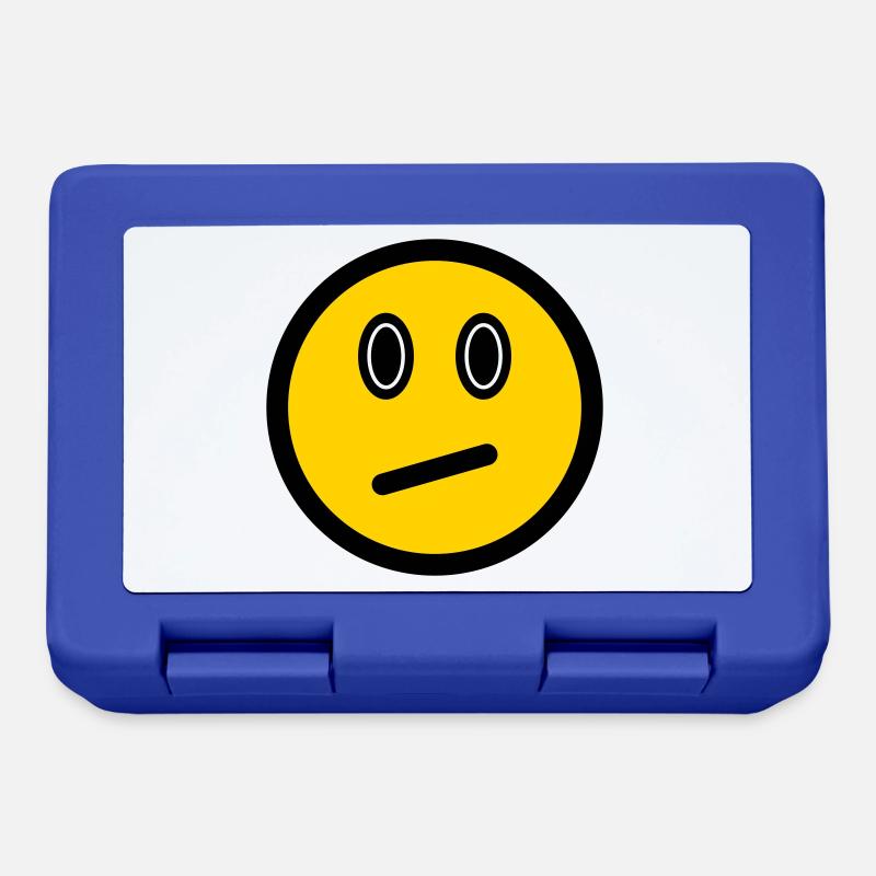 Émoticône neutre - Symbole d’image - Contour du visage - Boîte à goûter - bleu royal